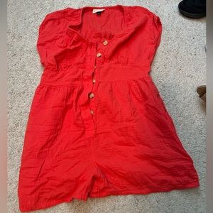 Bright red romper
